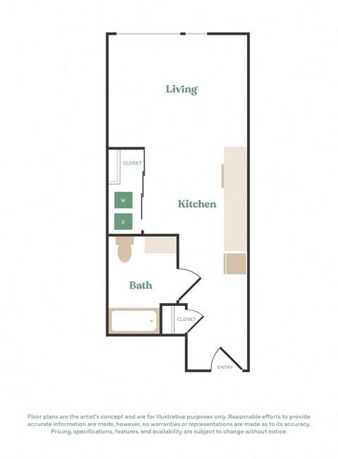 a floor plan of a unit with a bedroom and a bathroom